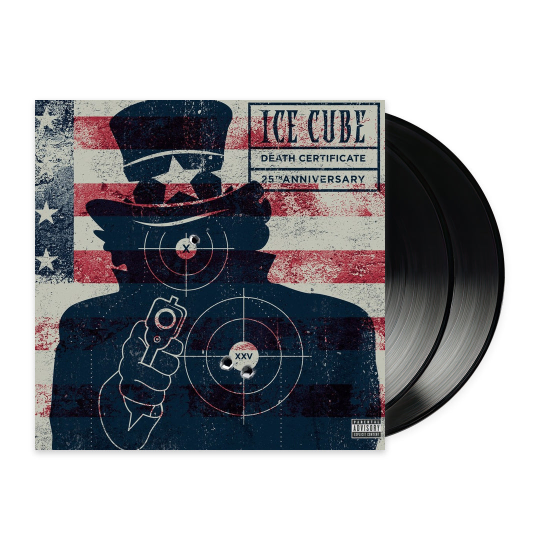 Ice Cube – Death Certificate, 2017 25th Anniversary 2LP black vinyl sleeve and two records on white