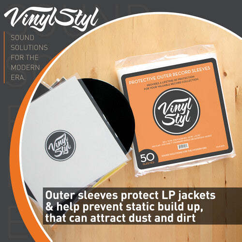Vinyl Styl® 12 Inch Outer Record Sleeves - Open Top - 50 Count