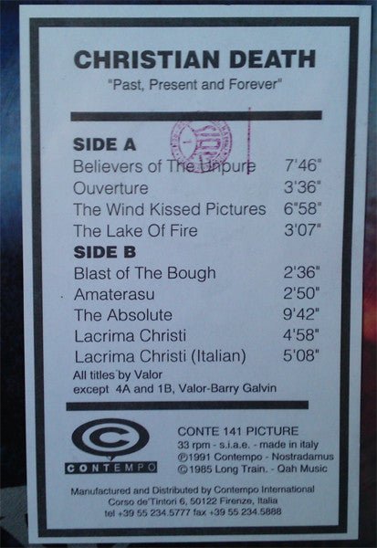 Christian Death - Past, Present And Forever Vinyl Vinyl