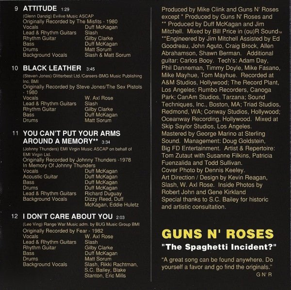 Guns N' Roses - "The Spaghetti Incident?" CD Vinyl