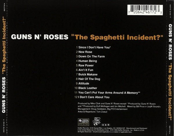 Guns N' Roses - "The Spaghetti Incident?" CD Vinyl