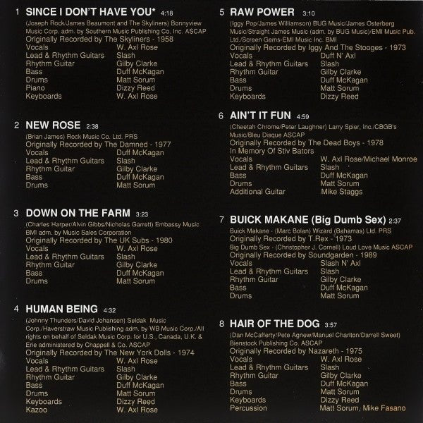 Guns N' Roses - "The Spaghetti Incident?" CD Vinyl