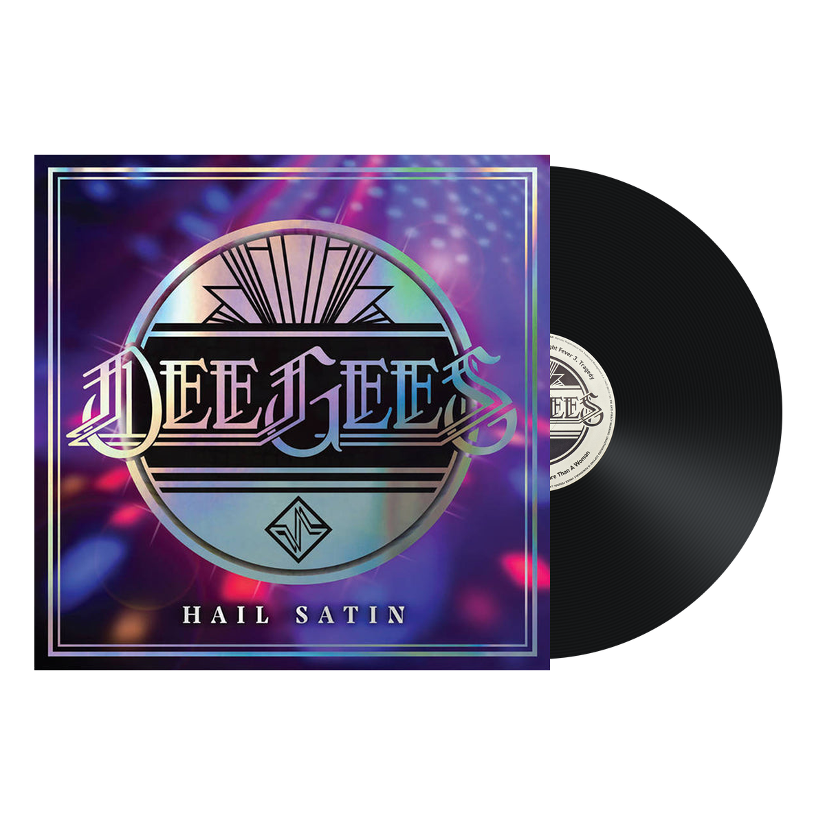 Dee Gees / Foo Fighters - Hail Satin — sleeve with black vinyl on white