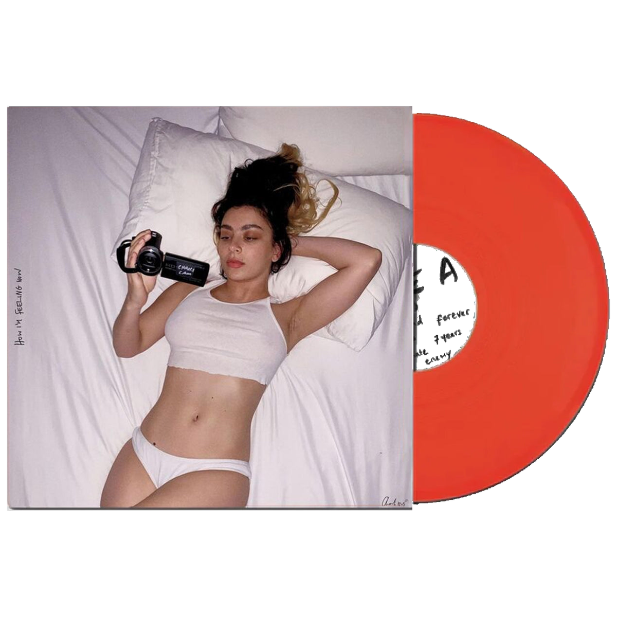 Charli XCX - How I'm Feeling Now — sleeve and matching vinyl on white