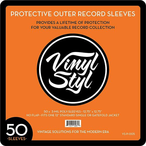 Vinyl Styl® 12 Inch Outer Record Sleeves - Open Top - 50 Count Vinyl Vinyl