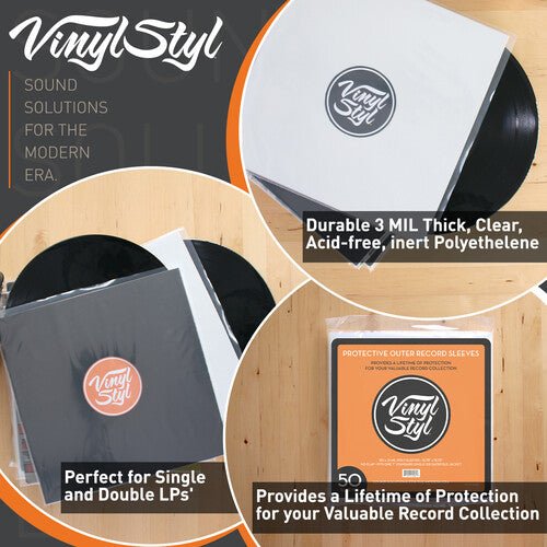 Vinyl Styl® 12 Inch Outer Record Sleeves - Open Top - 50 Count Vinyl Vinyl