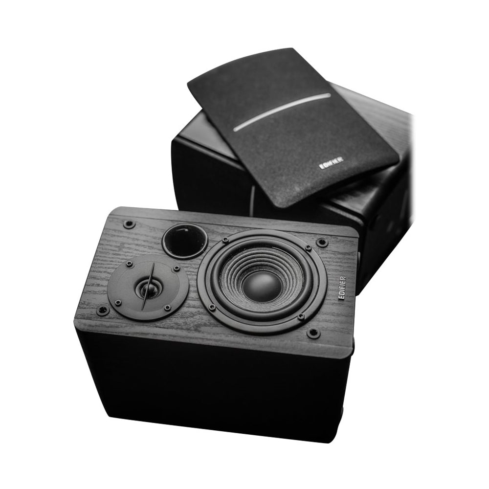 Edifier R1280DB Bluetooth Wireless 2.0 Book Shelf Speakers in Piano Black finish - 42 Watts Vinyl