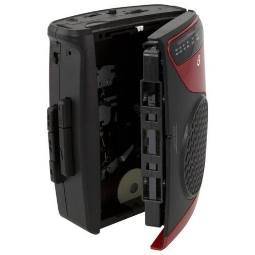 GPX CAS337 Portable Cassette Player with AM/FM Radio/Voice Record (Red/Black) Cassette Player Vinyl