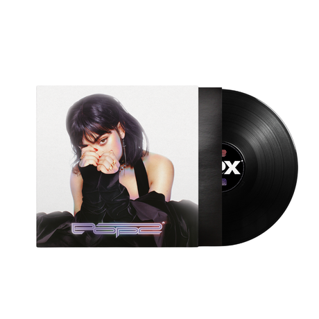 Charli XCX - Pop 2 — front sleeve with black vinyl record on white