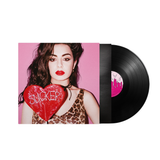 Charli XCX - Sucker — front sleeve with black vinyl record on white