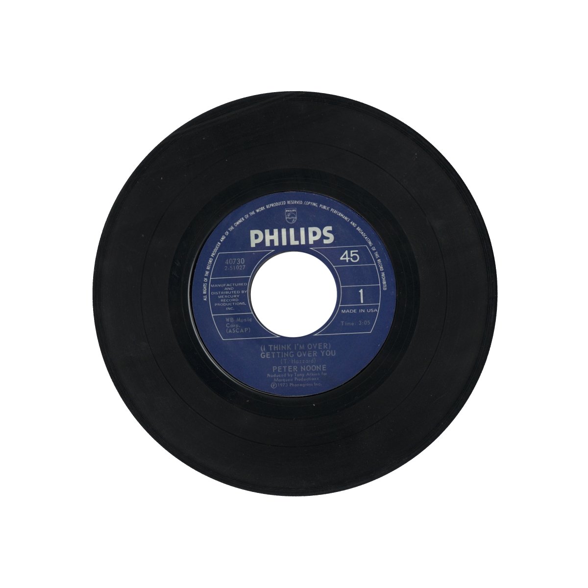 Peter Noone - (I Think I'm Over) Getting Over You 7" Vinyl