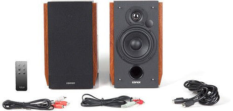Edifier R1700BT Bluetooth Wireless 2.0 Book Shelf Speakers - 66 Watts Wood Grain Speakers Vinyl