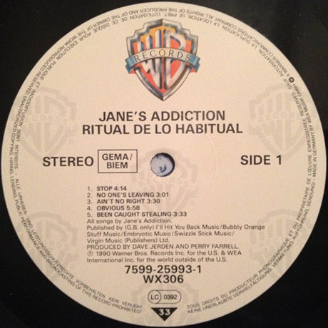 Jane's Addiction - Ritual De Lo Habitual Vinyl Vinyl