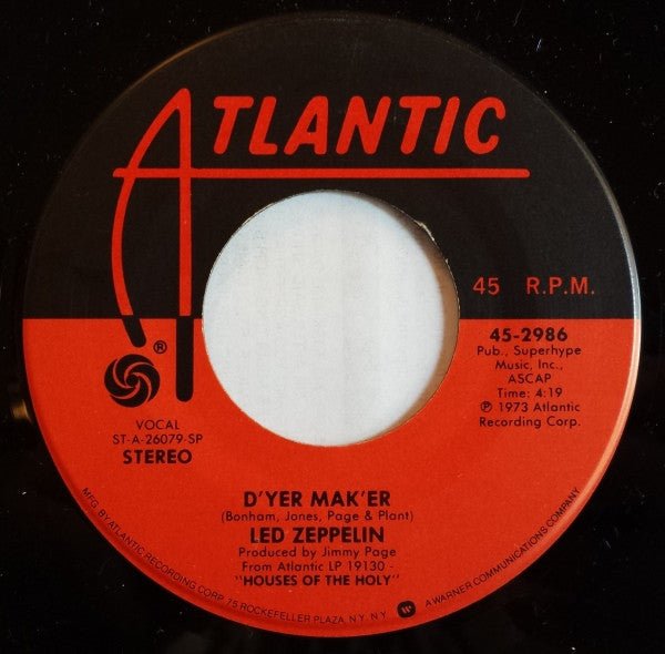 Led Zeppelin - D'yer Mak'er Vinyl Vinyl