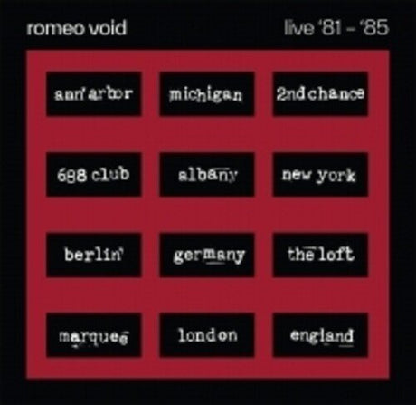 Romeo Void - The Best Of Romeo Void Live '81 - '85 Vinyl Vinyl