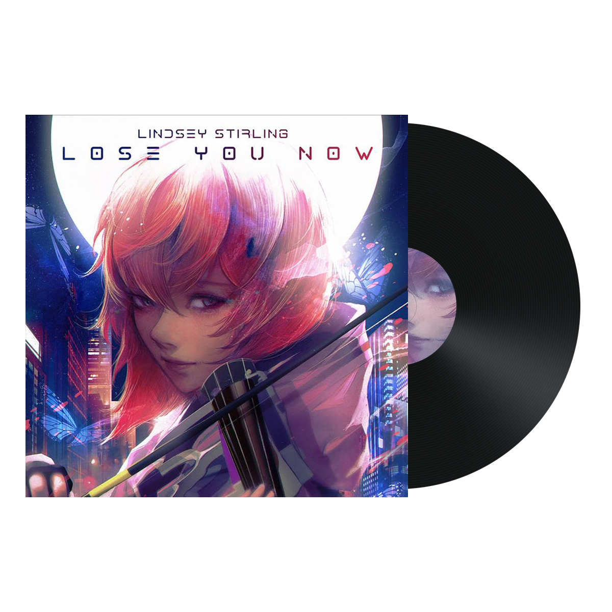 Lindsey Stirling - Lose You Now — sleeve with black vinyl, portrait label on white