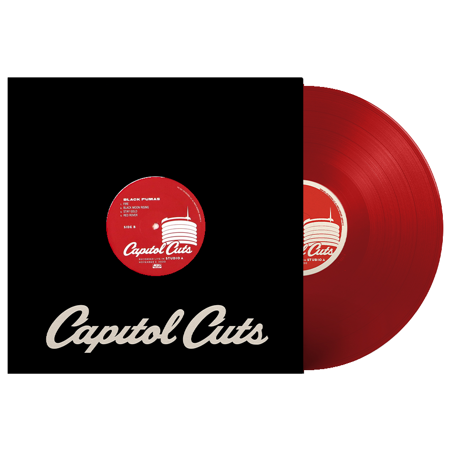Black Pumas - Capitol Cuts — sleeve and matching vinyl on white