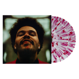 The Weeknd - After Hours — aligned sleeve and clear red splatter double vinyl on white