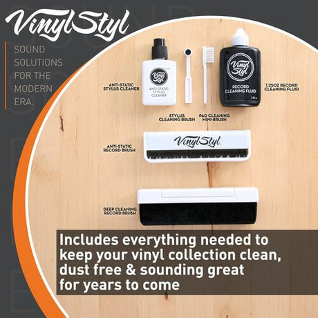 Vinyl Styl® VS - A - 009 Ultimate Vinyl Record Care Kit - Record & Stylus Brushes And Fluid Vinyl Supplies Vinyl