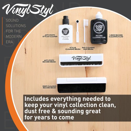 Vinyl Styl® VS - A - 009 Ultimate Vinyl Record Care Kit - Record & Stylus Brushes And Fluid Vinyl Supplies Vinyl