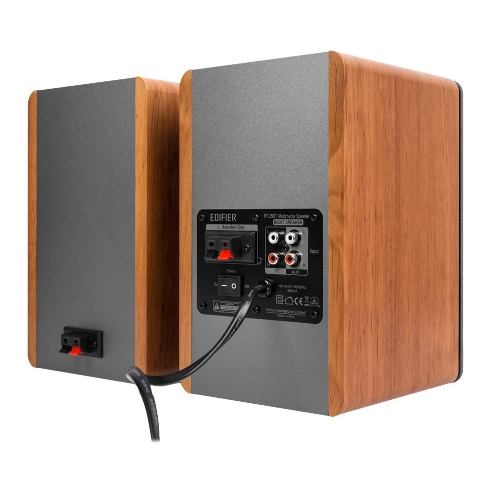 Edifier R1280T Powered Bookshelf Speakers - 42 Watts (Wood Finish) (4001345) Vinyl