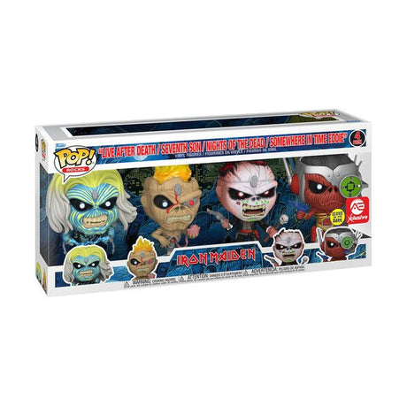 FUNKO POP! ROCKS: Iron Maiden - Eddie 4PK Glow in the Dark Box Set Funko Pops Vinyl