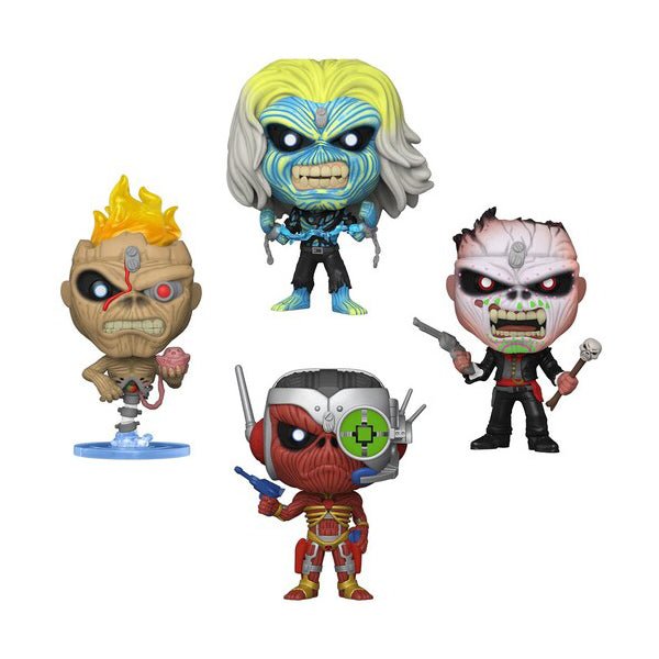 FUNKO POP! ROCKS: Iron Maiden - Eddie 4PK Glow in the Dark Box Set Funko Pops Vinyl