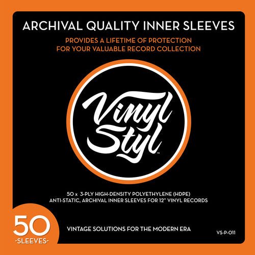 Vinyl Styl® 12 Inch Archival Inner Record Sleeves - HDPE - 50 Count Archival Quality Inner Sleeves Vinyl